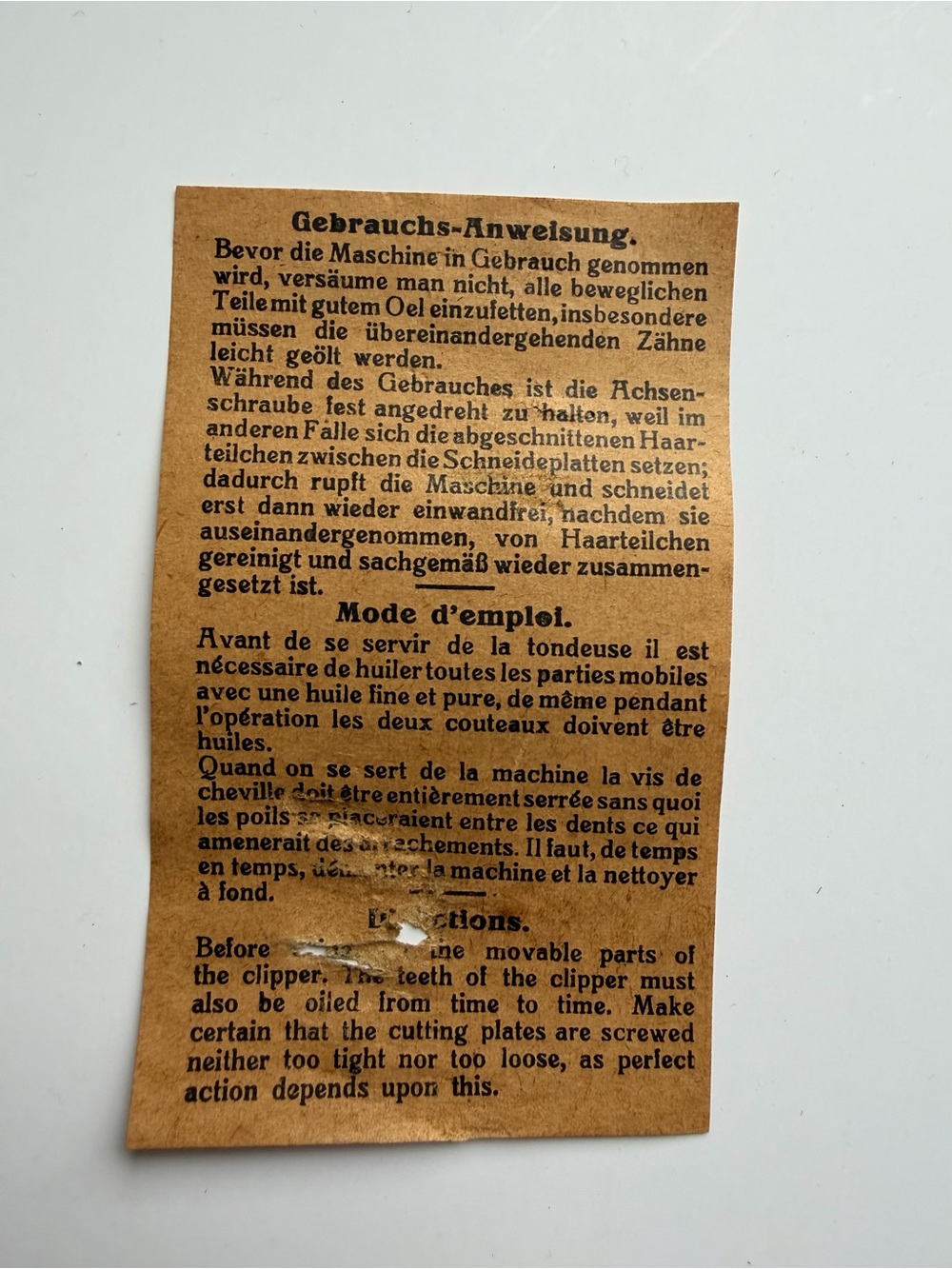 Vintage Marks Hair Clipper Made in Germany Original Box Extra Spring Instruction - Picture 9 of 16